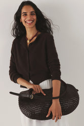 Dark Brown Luna Piena Hobo Bag